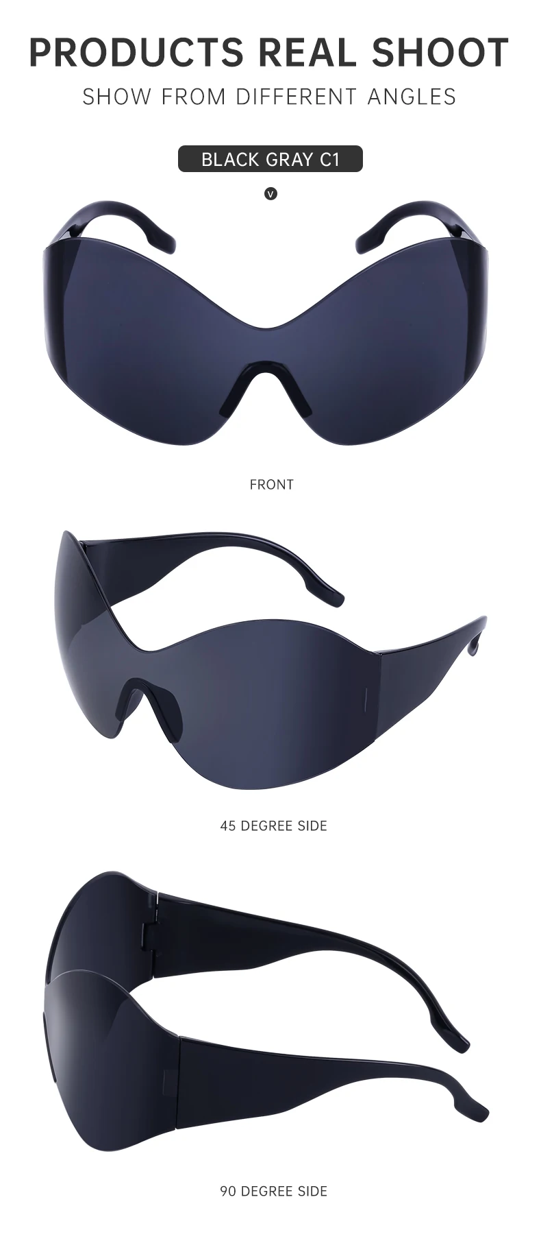 Randlose Schmetterling Sonnenbrille Frauen Männer Streetwear Y2K Sonnenbrille für Weibliche Übergroße Punk Sonnenbrille Männliche Sportbrille Unisex – Detail 16