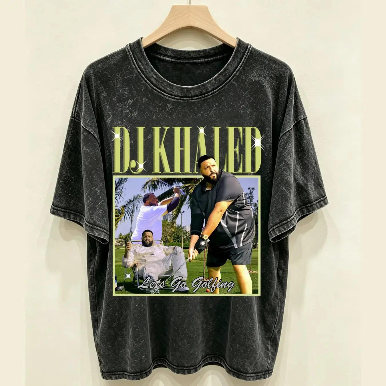 washed T Shirt DJ Khaled Lets Go Golfing Homage 2023 Vintage 90s TT7366 long sleeves vintage Washed Stretched fashion Unisex