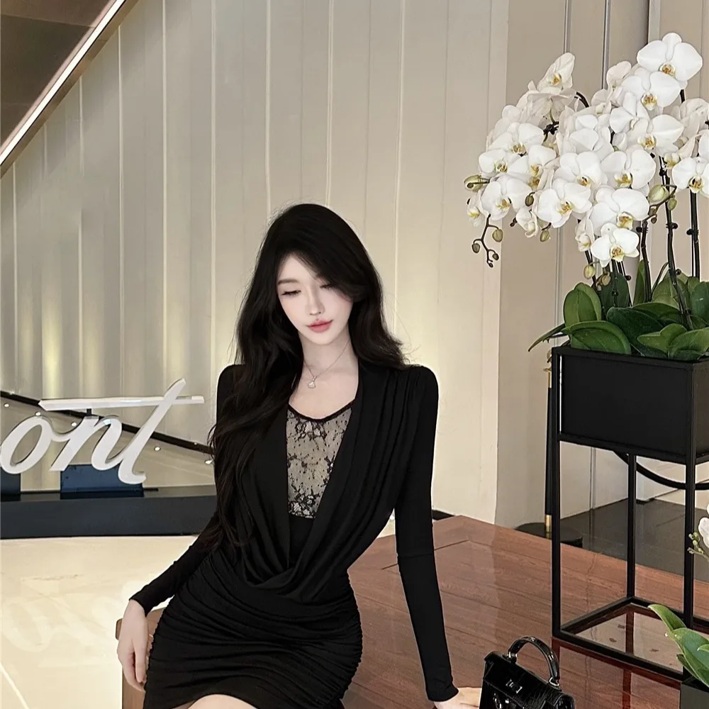 

Женская модная юбка-миди из полиэстера с глубоким V-образным вырезом и завязками на талии, весна