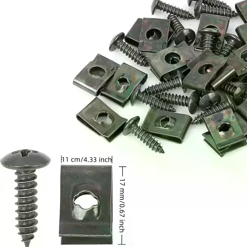 20/30/40/50/100 Sets Motorcycle Body Screw Flower Body Bolt With Clip Fairings Screw Nut Part Motorcycle Accessories #5