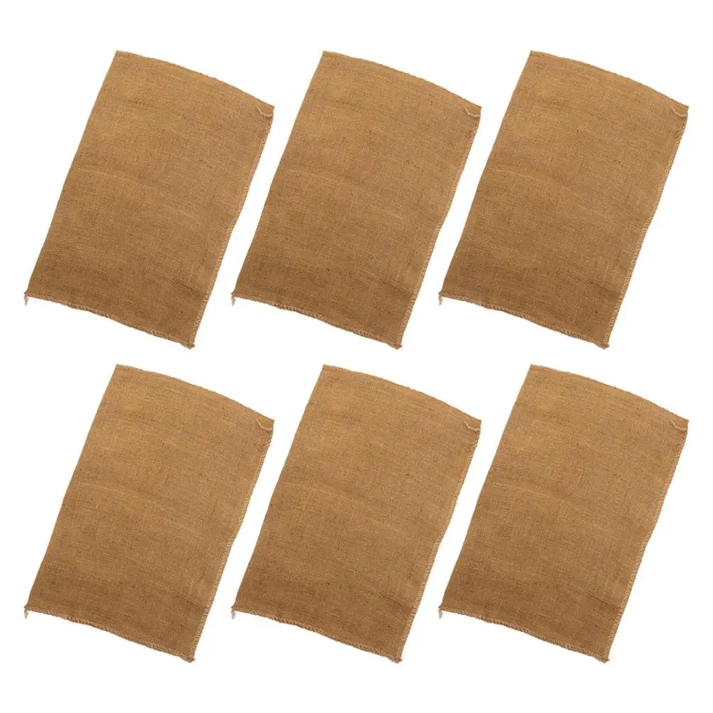 

6 Pcs Burlap Potato Sack Gardening Storage Bags for Games Heavy Vegetable Large Linen Race Multipurpose