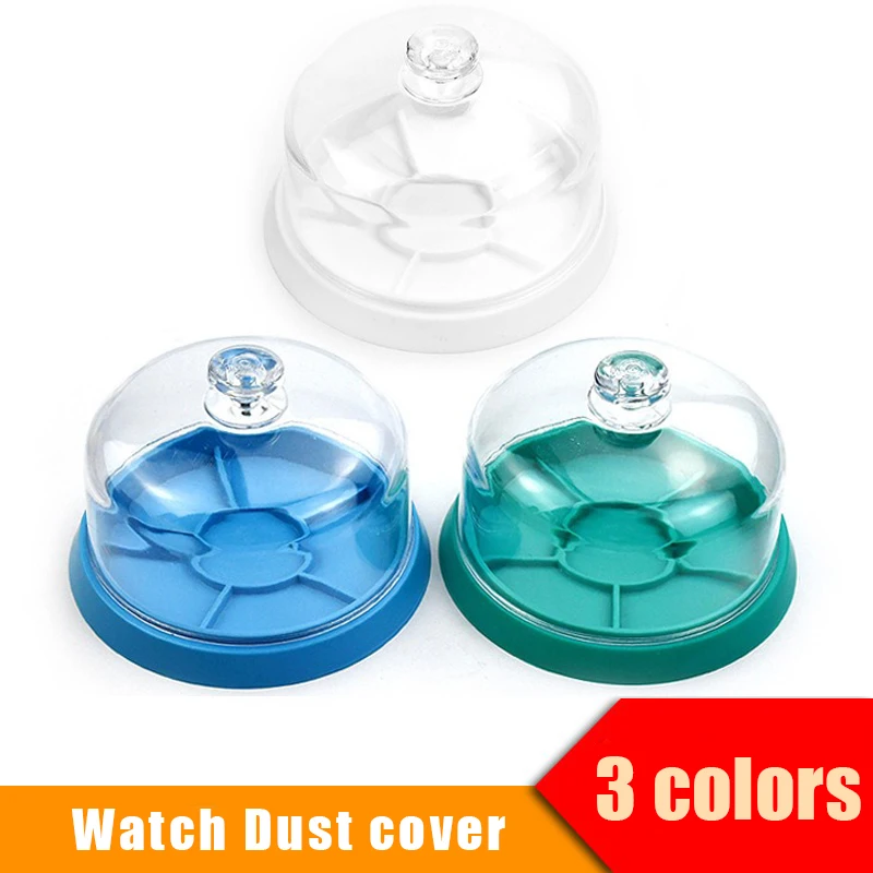 Uhrwerk Staubschutz mit Tablettschutz Uhrenteile Halter Reparaturwerkzeuge Schmuckwerkzeuge für Uhrmacher Anti-Staub-Aufbewahrungsbox