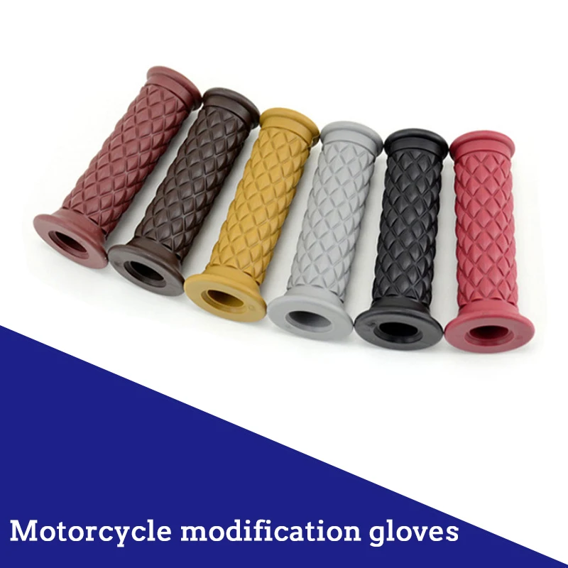 

7/8" 22mm Retro Rubber Motorcycle Handlebar Grips Non Slip Motorcycle Handle Grips Compatible With ATV Motorbike Pit Bike