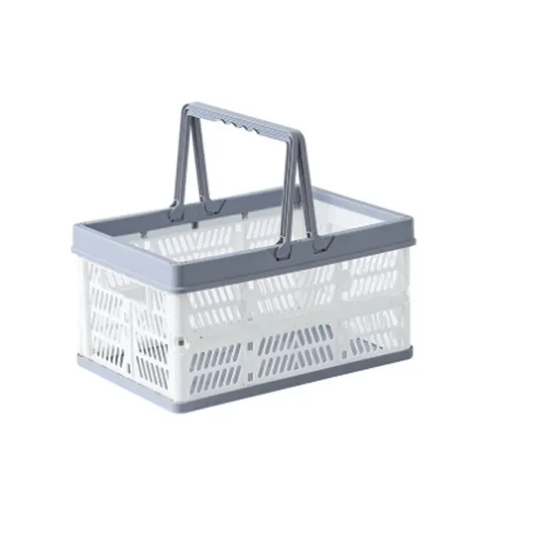 Mir de rangement pliable portable extérieur, panier de supermarché, panier de rangement pour collations, panier carré creux