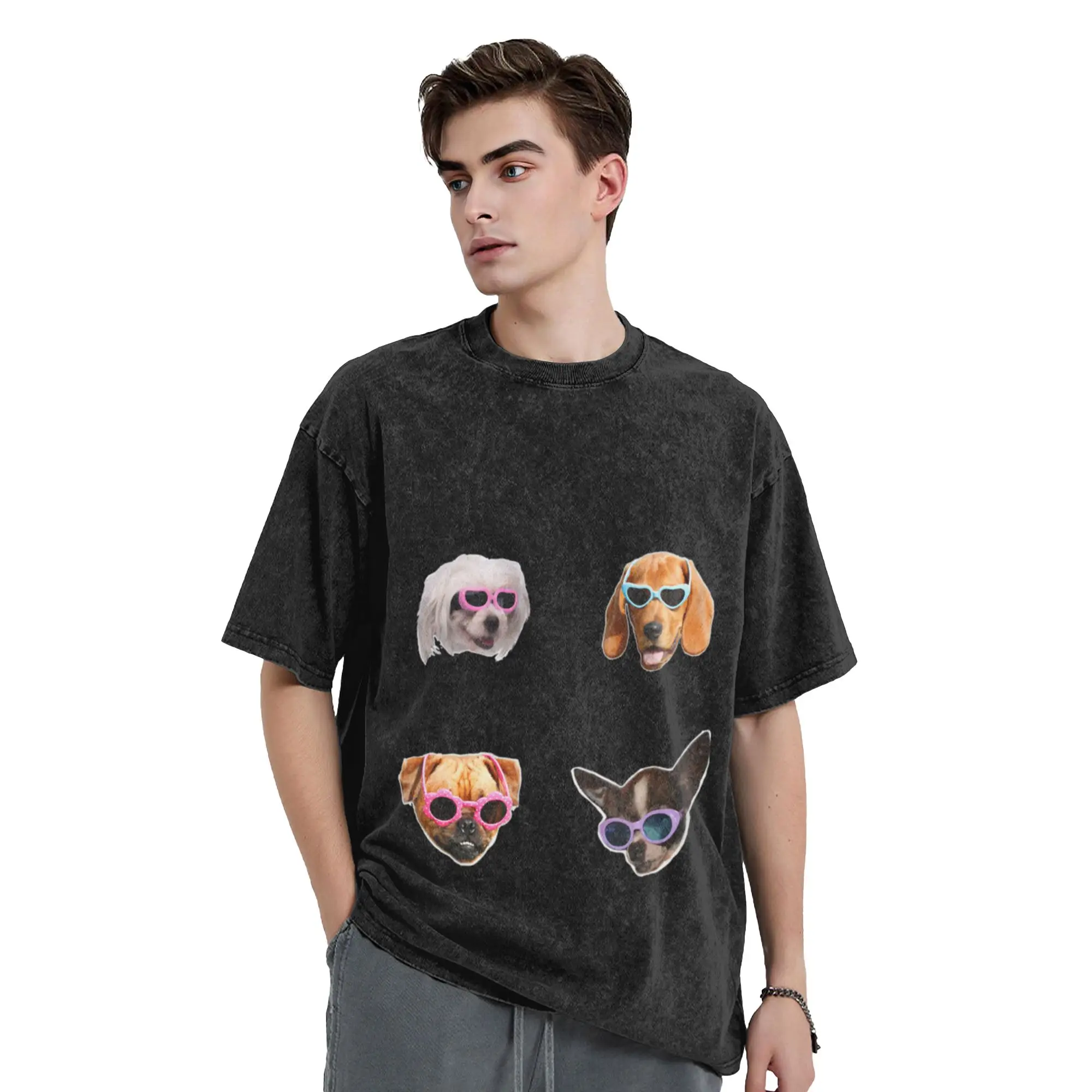 Doggo Stickers  Sunglasses  4 Unique Cool A Vintage Oversized Cotton Unisex T-Shirts