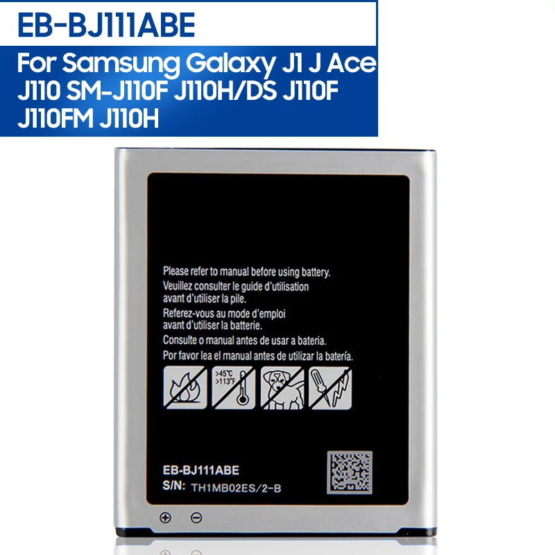 

Replacement Phone Battery EB-BJ111ABE For Samsung Galaxy J1 J Ace J110 SM-J110F J110H J110FM 4G version Battery 1800mAh