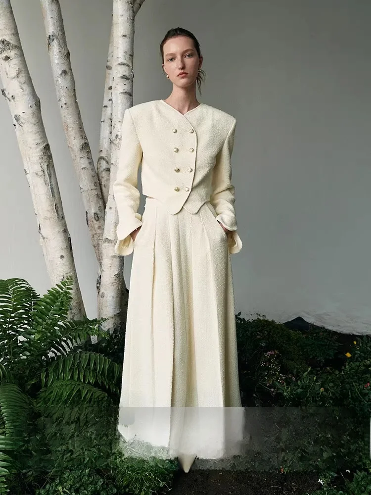 

Новый комплект с белой юбкой в китайском стиле, женский дизайн Sensation, маленькая верхняя одежда ence ort, костюм джета, прямая трубка pe