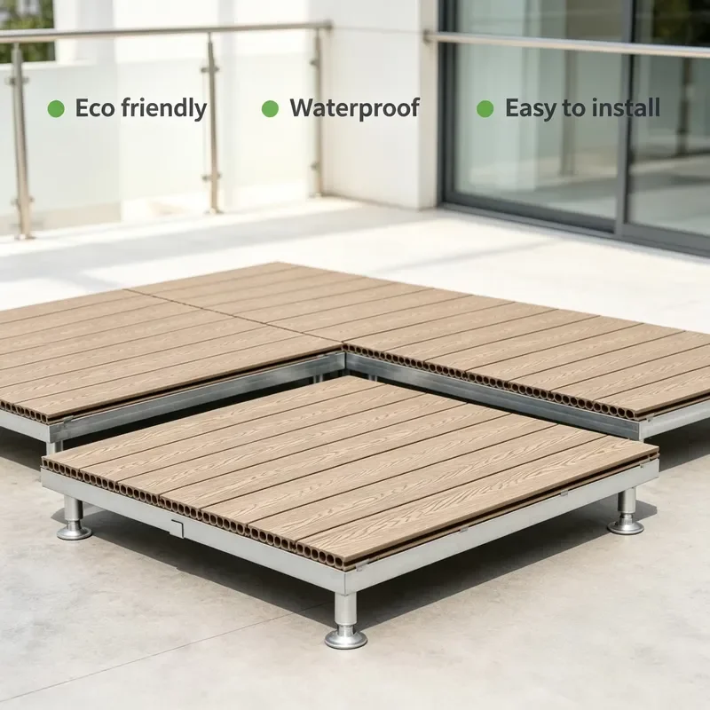 Custom Item, Contact Us High Strength WPC Outdoor Decking Wood Deck Kits Composite Flooring for Commercial Landscape Garden