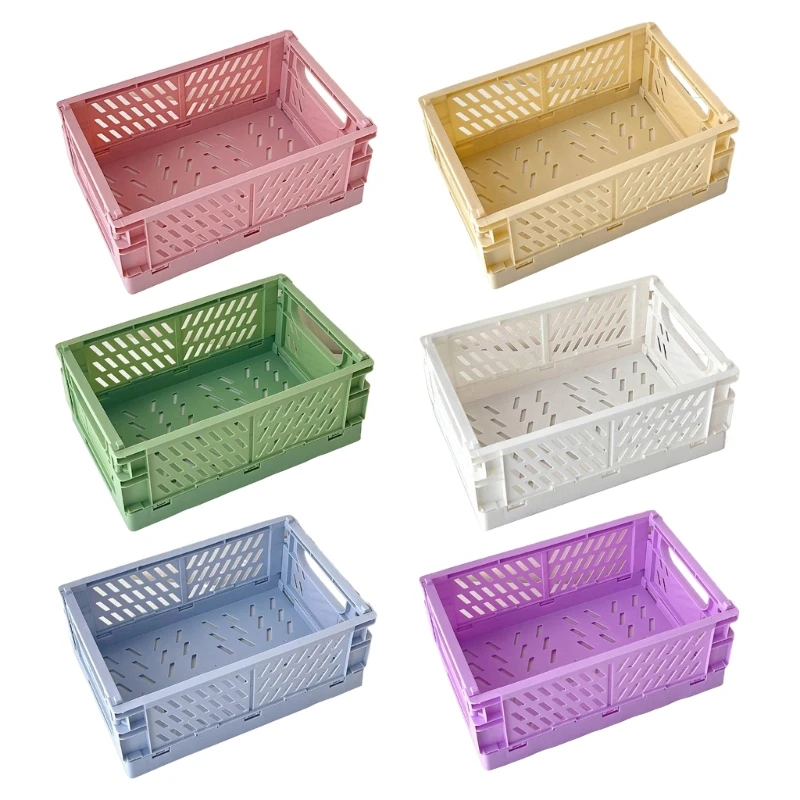 

Stackable Table Basket Organizers Office Desktop Drawer Shelf Mini Plastic Baskets Mini Foldable Desk Crates Storage Dropsale