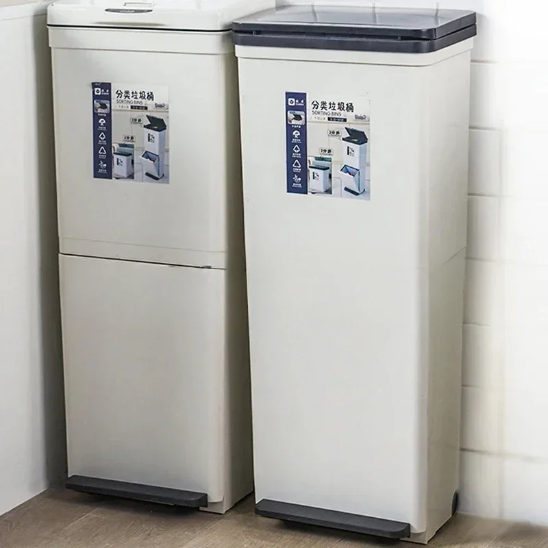 

Kitchen Trash Can Recycle Bin Double Dry And Wet Separation Large Capacity Rubbish Bin Storage Drawers