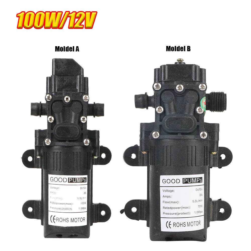 

12V 220V Diaphragm Water Spray Car Wash 130PSI DP-537 Micro High Pressure 5.5L/min Self-Priming Electric Water Pump Agricultural