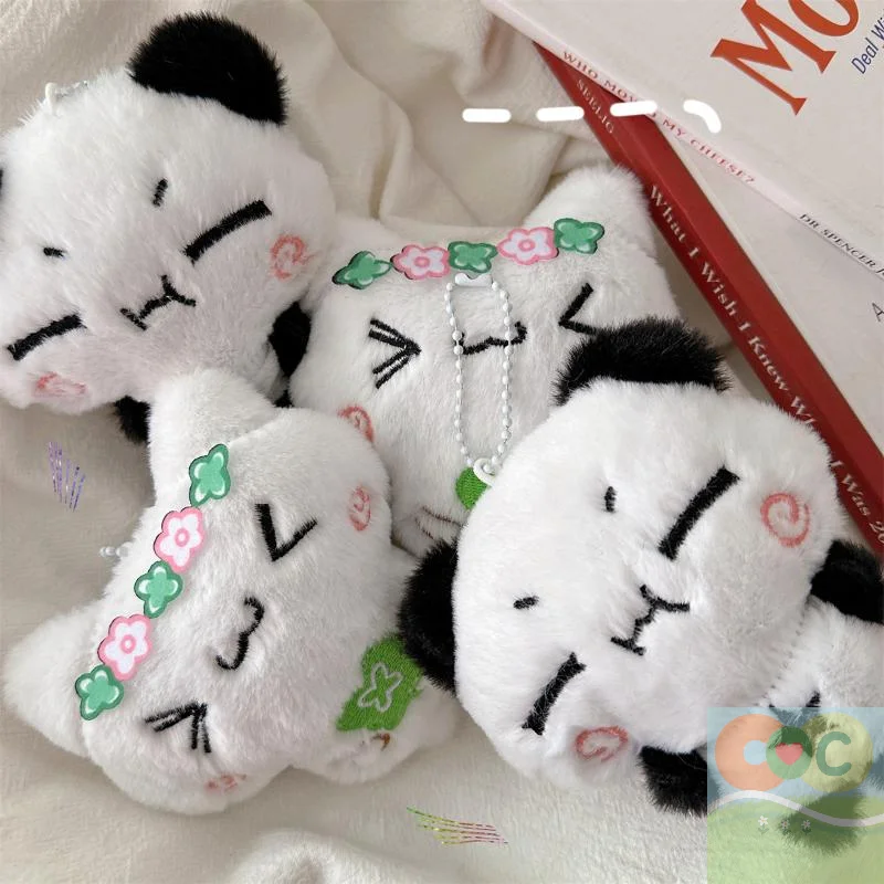 

HUA Cartoon Animal Rabbit Panda Plush Pendant Keychain Kawaii Fashion Key Ring For Women Girls Cute Backpack Pendant Accessories