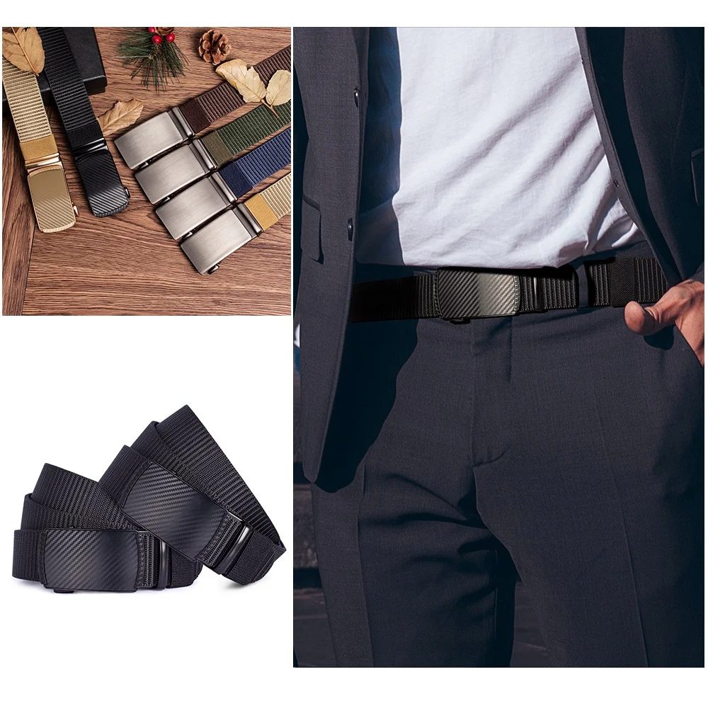 DUPAI FASHIONIS Men's Nylon Canvas Belt Male Korean Version All-Match Casual Automatic Buckle Golf Belt for Men  남성골프벨트