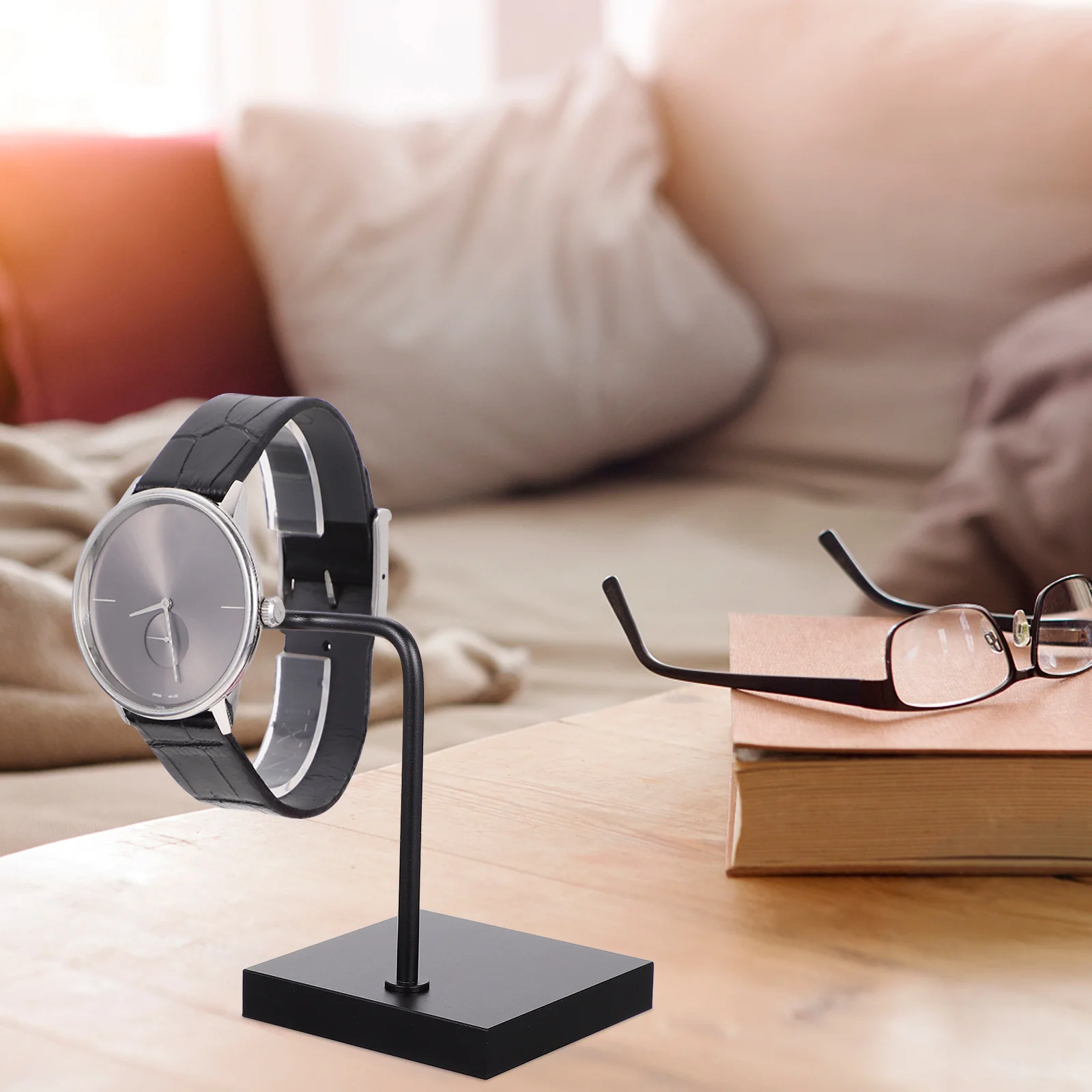 1 قطعة رف عرض الساعات المعدنية السلس إنهاء أسلوب بسيط حامل ل حامل الساعات سوار عرض الرف جمع المنظم #4