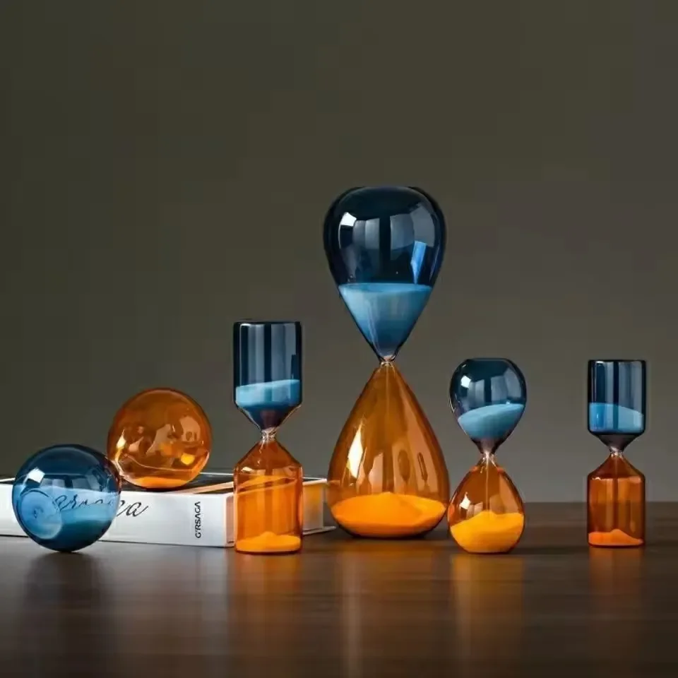 

Nordic Creative Two-color Hourglass Ornament 15/30/60 Minute Timer Minimalist Style Jump Color Hourglass Home Decoration