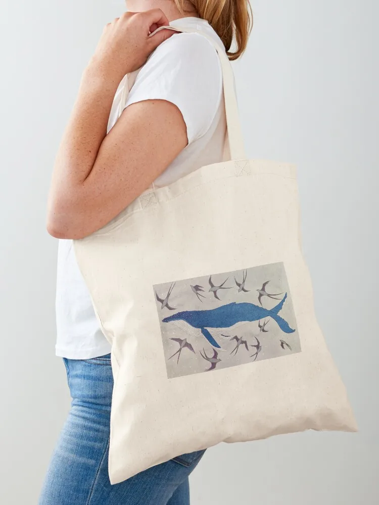 Gioia's Humpback Whale with Swallows Tote Bag Cloth bag Women's beach bags Customizable tote bag Canvas Tote