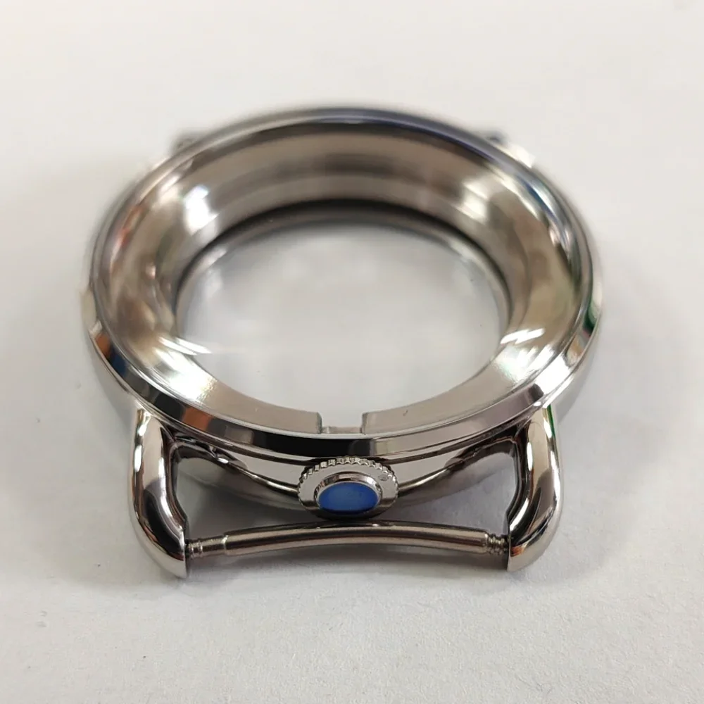 

41mm Watch Case Mineral Glass 12 O'Clock Handle for NH70 Movement Case Repair Parts Watch Shell Cover Accessories