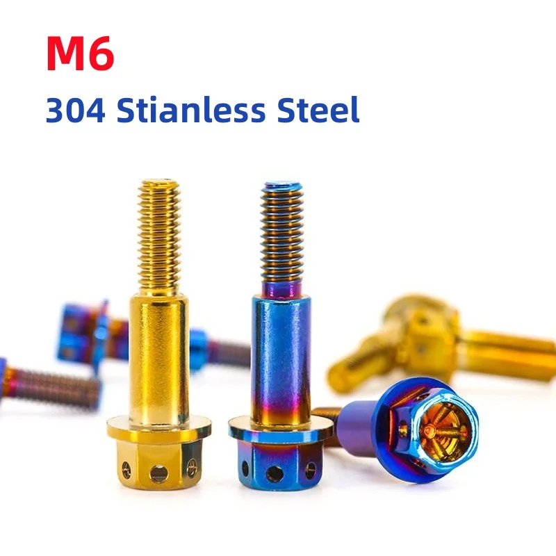 M6 304 Stianless Steel Outer Hexagonal Flange Hollow Screws Motorcycle Modification Bolts With Steps