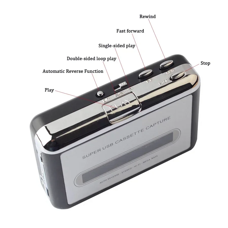 Lecteur de cassettes Usb, convertisseur de Cassette vers Mp3, capture Audio, lecteur de musique, magnétophone, livraison directe
