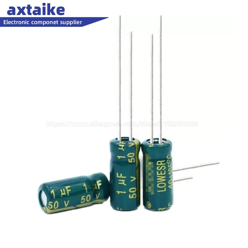 50PCS 50V 1UF 50V1UF 5*11MM High Frequency Low ESR Aluminum Electrolytic Capacitor DIP