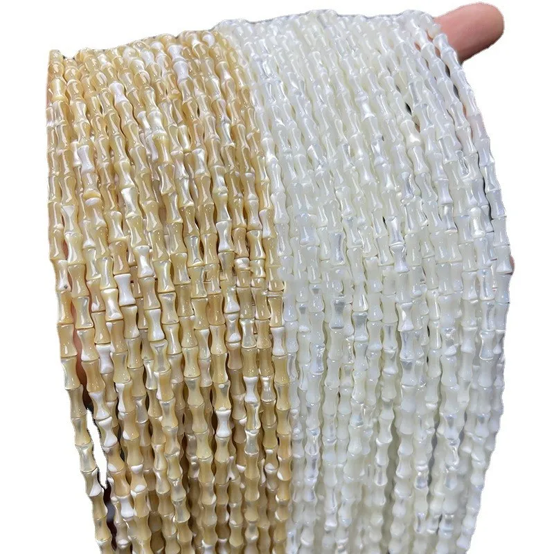 

Trochidae shell white/brown bamboo 4*8mm 38CM for DIY jewelry making loose beads FPPJ wholesale nature gemstone