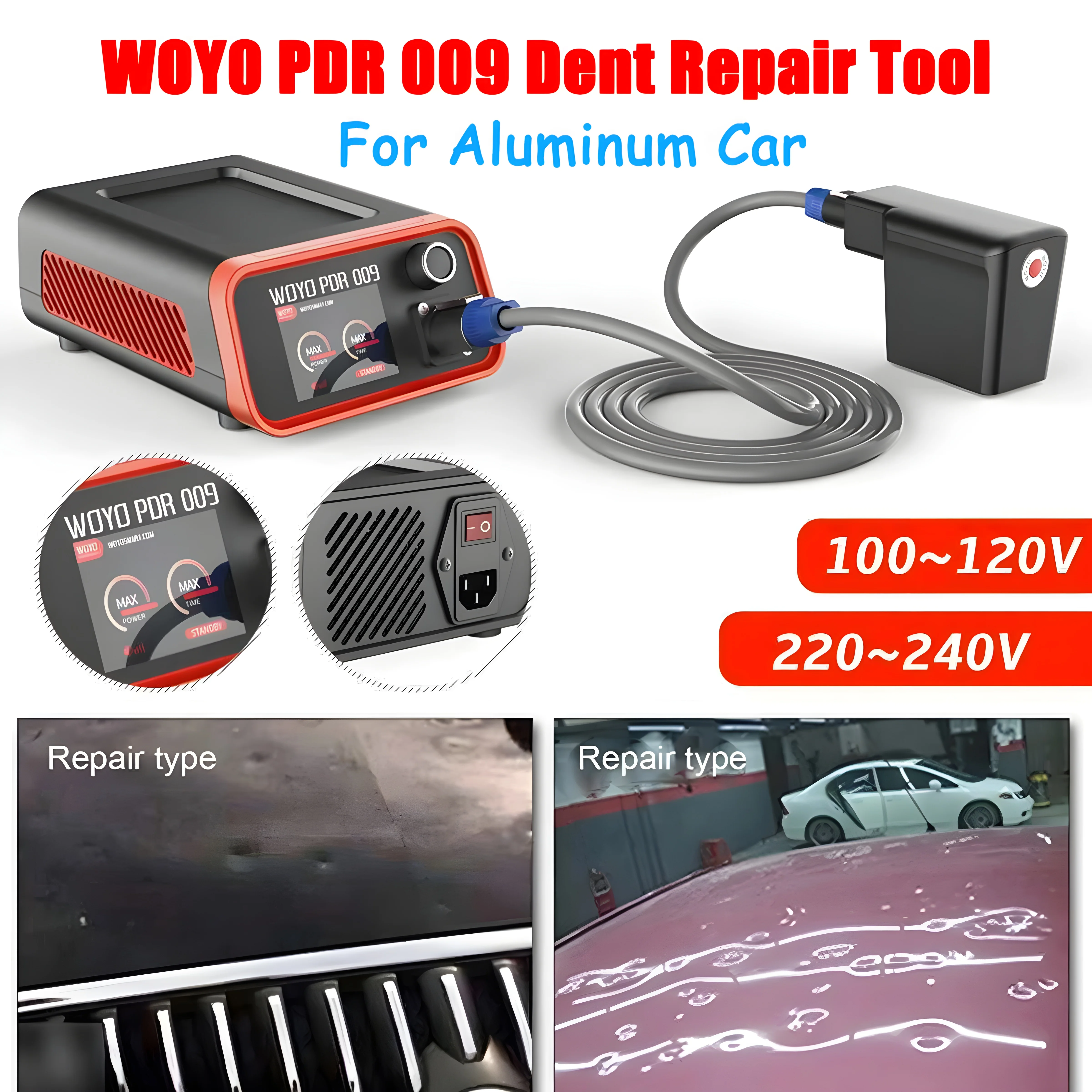 

WOYO PDR009 Auto Body Dent Puller Machine for Aluminum Magnetic Induction Heater Paintless PDR009 Dent Repair Tools