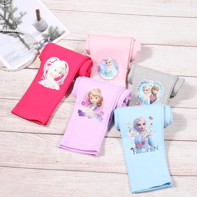 Spring Toddler Baby Girls Skinny Pants Kids Girls Leggings Frozen Sofia Stretchy Pants Panties Autumn Thin Slim Sport Trousers