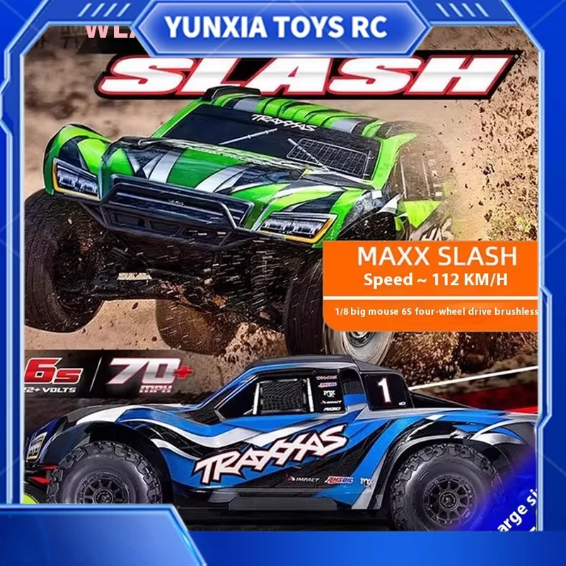 TRAXXAS 1:8 MAXX SLASH remote control four-wheel drive brushless 6S short card off-road climbing vehicle 102076-4 gift