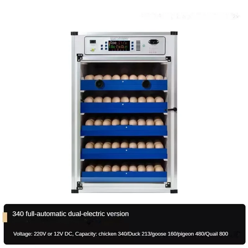 

340 Eggs Dual Electric Edition Incubator Machine Automatic Egg Incubator for Chicken Quail Bird Egg Hatch