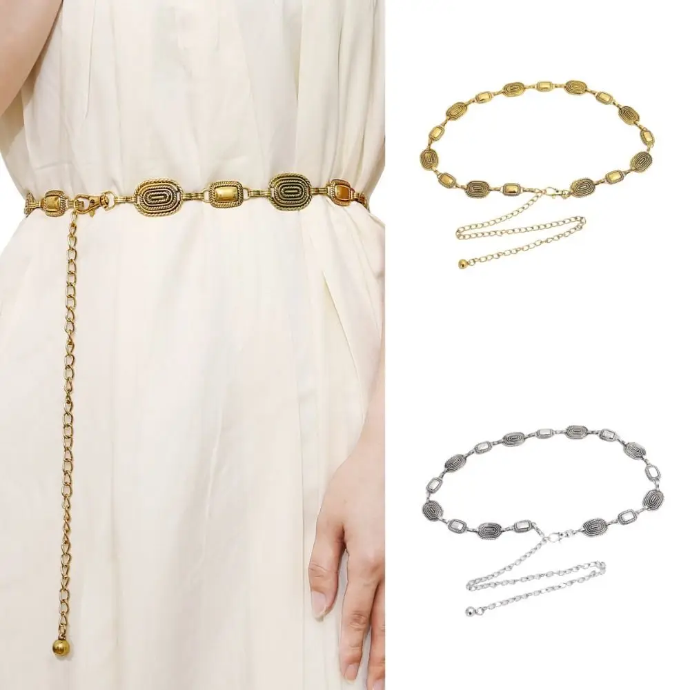 

Vintage Tassel Metal Belly Belt Bohemia Style Oval Shape Metal Waist Chain Body Chain Korean Body Necklace Trouser Decoration