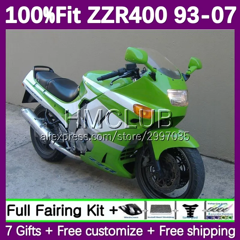 Fairing For KAWASAKI NINJA ZZR400 green stock ZZR 400 122No.22 ZZR-400 93 94 95 96 97 98 99 00 01 02 03 04 05 06 07 Injection