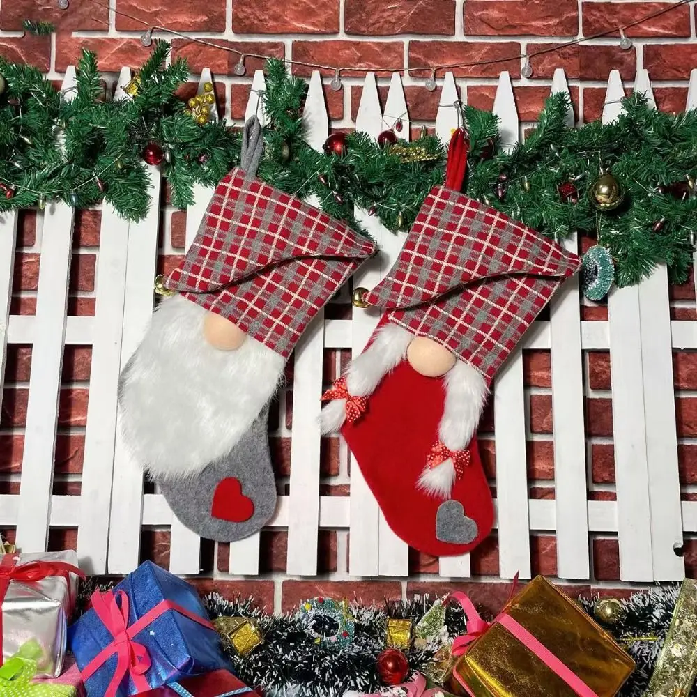 

Kawaii Large Candy Christmas Stocking Cartoon Durable Hanging Dwarf Christmas Gift Bag Mini Creative Christmas Hanging Stocking