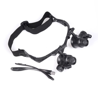 Headband LED Light Glasses Magnifier 10X 15X 20X 25X Dual Eye Loupe Lens for Watchmaker Jewelry Optical Lens Glass Magnifier