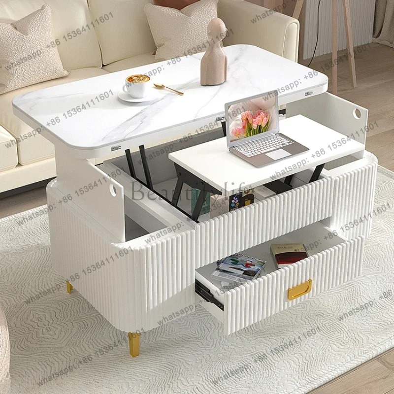 LSNordic Bedroom Coffee Table Modern Organizer Mobile Living Room Coffee Table White Apartamento Kaffee Tische Home Furniture