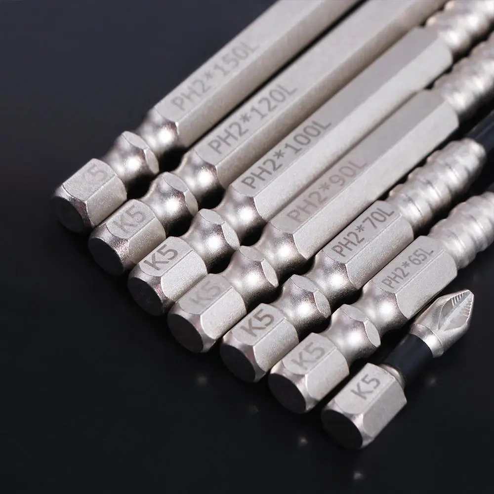K5 Thread Magnetic Batch Head Impact Resistant Alloy Steel Cross Bit Anti-Slip High Hardness PH2 Screwdriver Bits