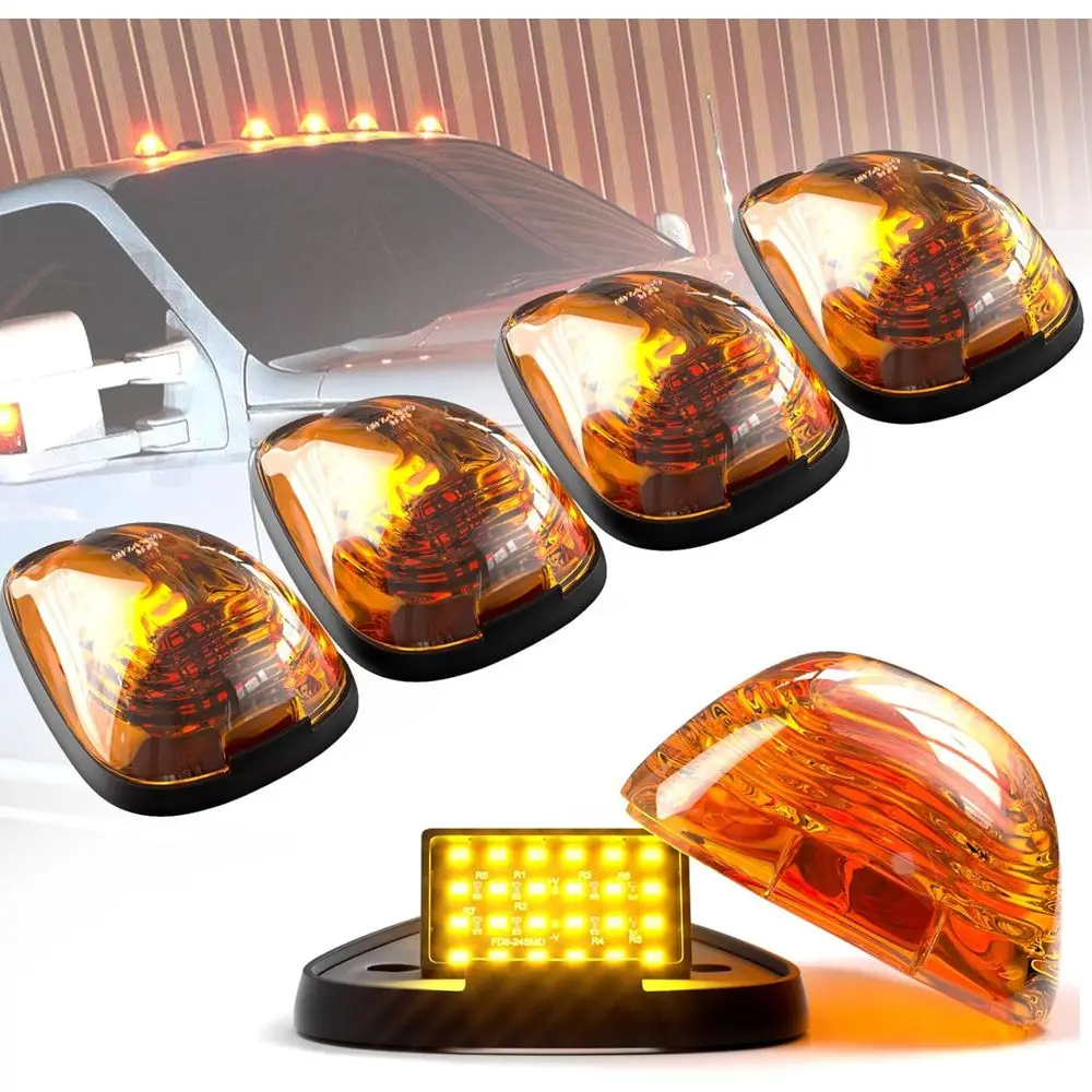 

Автомобильные габаритные огни янтарного цвета, 24 светодиода, верхние, для маркировки, указатели поворота, водонепроницаемые, для пикапов Super Duty 250, 350, 450, 550