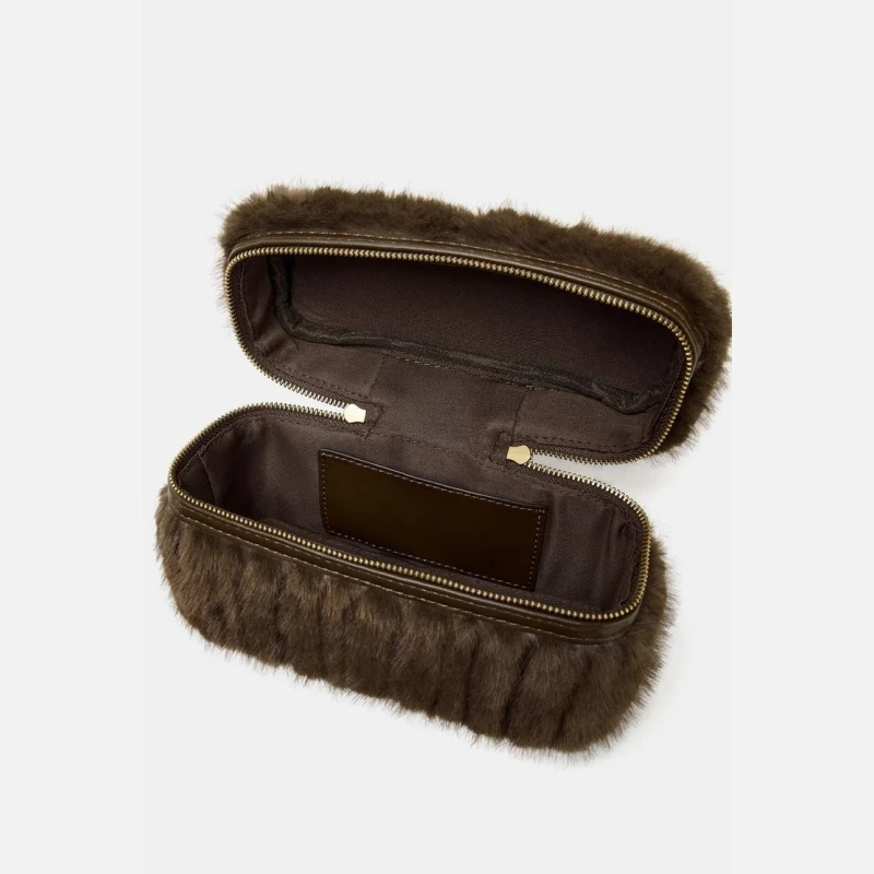 حقيبة FAUX FUR RIGID، حقيبة يد عصرية جديدة للنساء، حقائب كتف فاخرة مصممة حقيبة حمل صغيرة للسيدات أنيقة