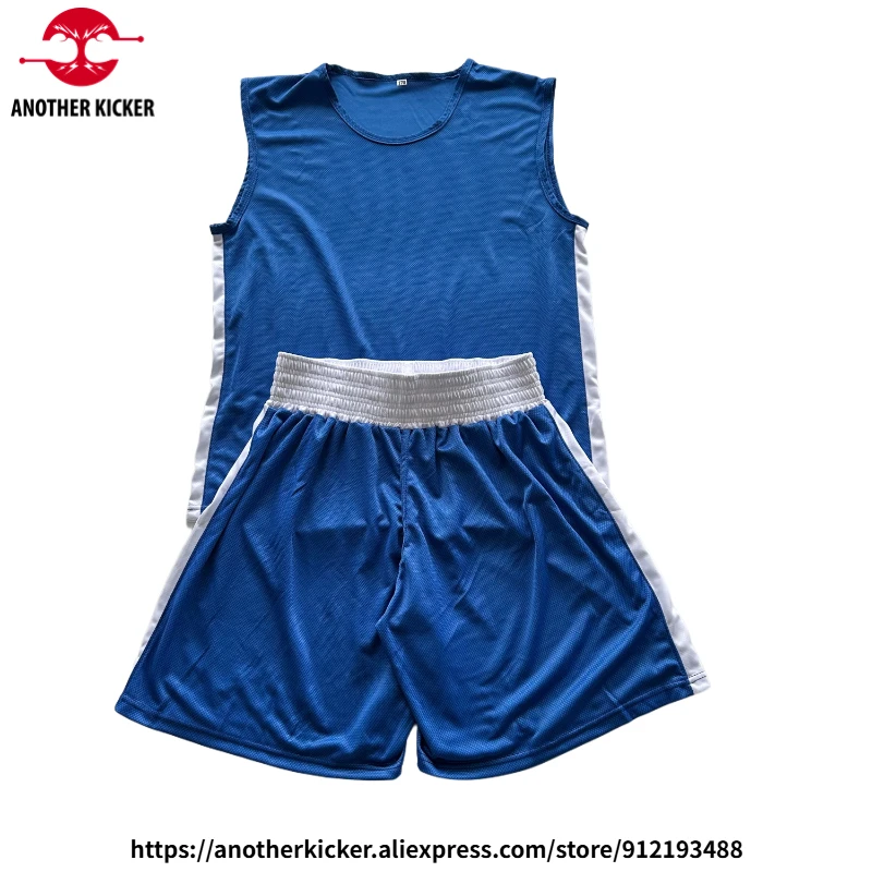 Muay Thai Boxing Shorts and Singlet Set Men Women Kids Sanda Wushu Kickboxing Uniform Gym Martial Arts MMA Team Training Clothes
