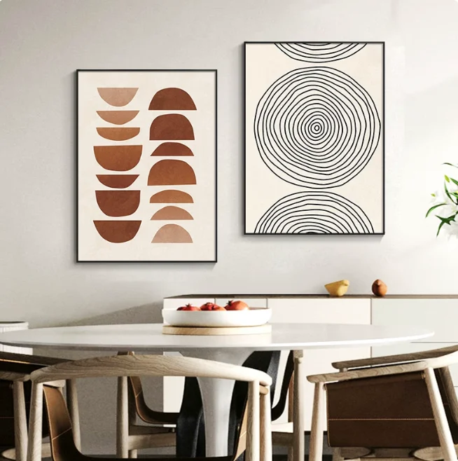 #Net Red North Modern Jane Living Room Canvas Wall Art with Union Elephant Orange Vertical Design Shaou Three-Shot Background
