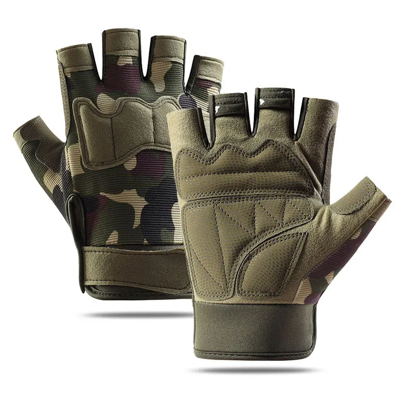 NONE Taktische Handschuhe für Damen und Herren, halbe Finger, Outdoor, Bergsteigen und Radfahren, verschleißfeste, atmungsaktive Reithandschuhe 6