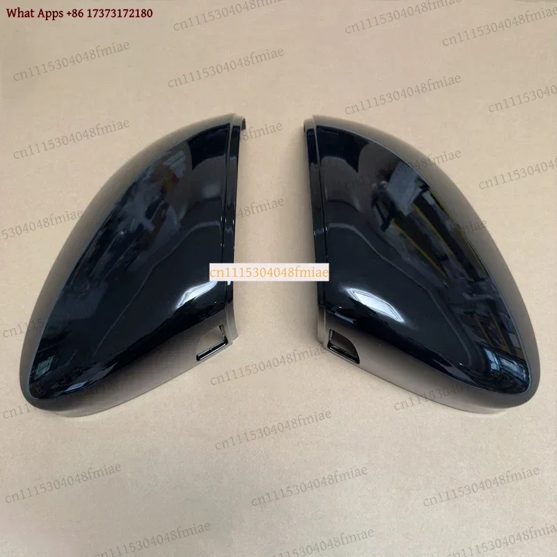 1 Pair Mirror Covers Caps For VW Golf 8 MK8 GTI R With Blind Spot Assist Hole Mirror Shell Cover Bright Black 5HG 857 537 538