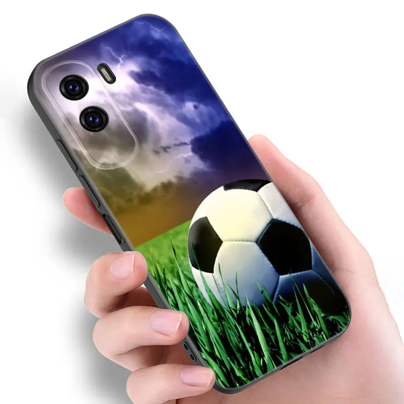 Football Field Black Phone Case For Huawei Honor 70 90 Lite X40 GT X50 i X5 Plus X6A X6S X7A X8A X8B X6 X7 X8 X9 4G X9A X9B 5G