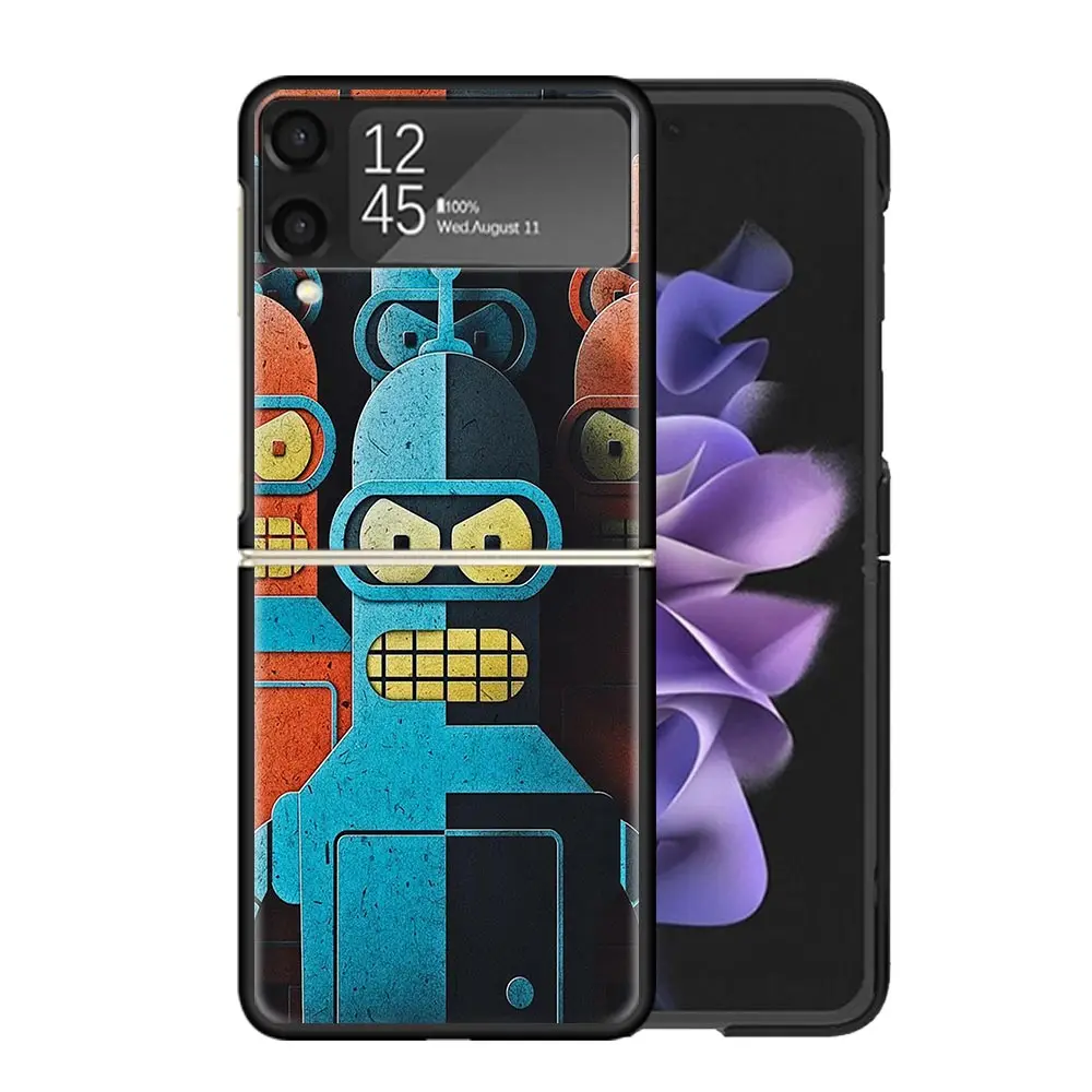 Cartoon F-Futuramas Clear Phone Case For Samsung Z Flip 5 4 3 Galaxy ZFlip 6 5G Shockproof Hard Print Cover TPU PC Coque