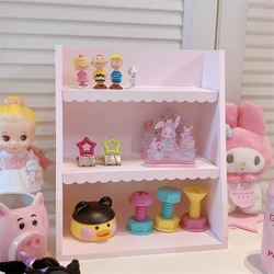 Pink Kawaii Girl Storage Rack, Wooden, Cute Desktop Storage Rack, Makeup Rack, Home, Bedroom Decoration Ornaments, Wall Shelves