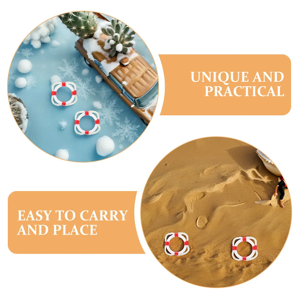 12Pcs Mini Lifebuoy Plastic Swim Ring Mini Beach Decoration Mediterranean Style DIY Craft Nautical Accessories