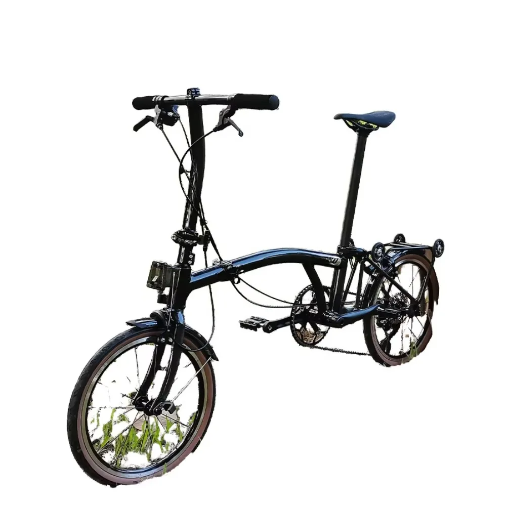 Handlebar Ultra-light 6.5kg Carbon Fiber Folding Bicycle16 Inch 7 Speed C Brake Men's Women's Three Fold City Bike