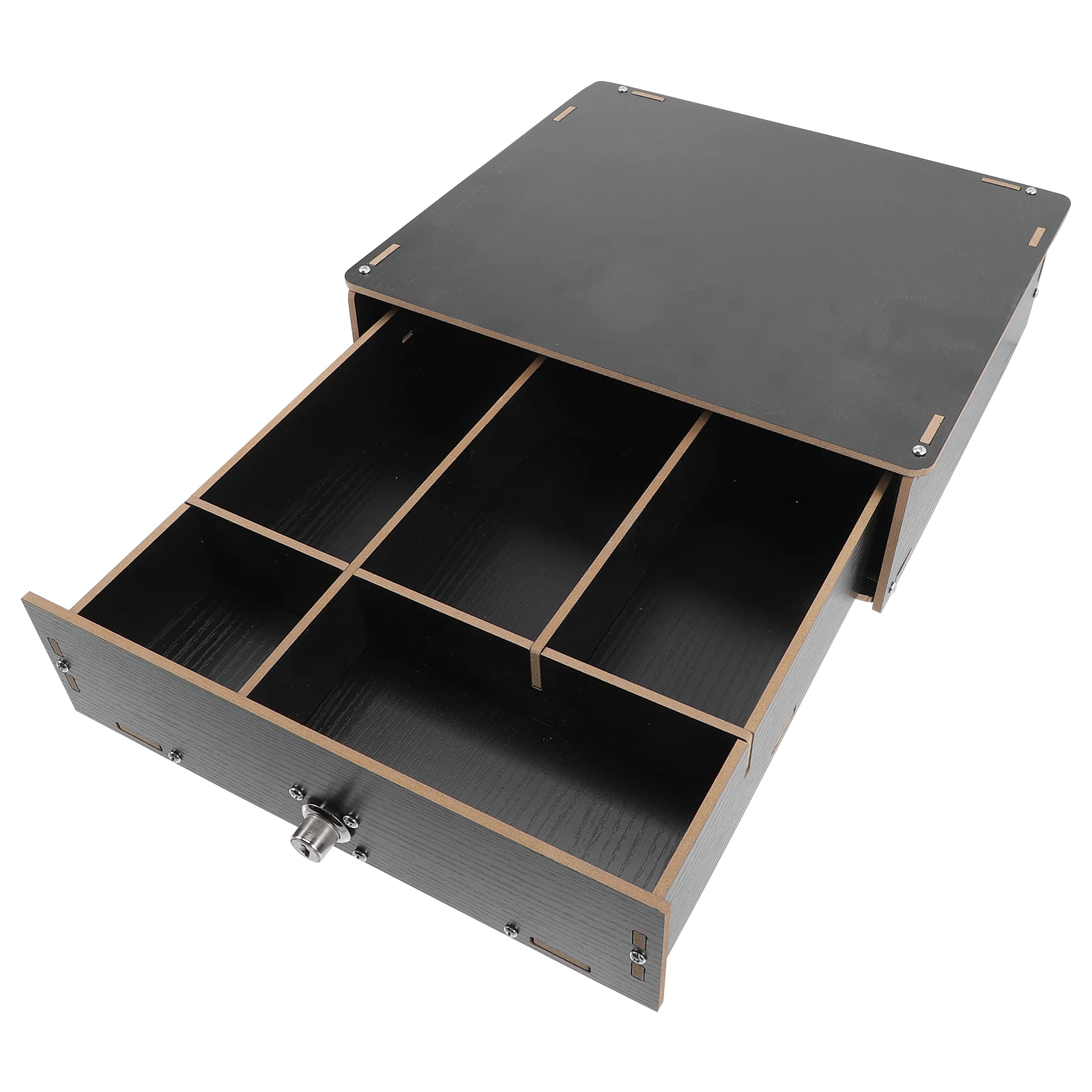 

Multi-Compartment Wooden Money Storage Organizer Cash Register Tray for Retail Stores 3 Pcs