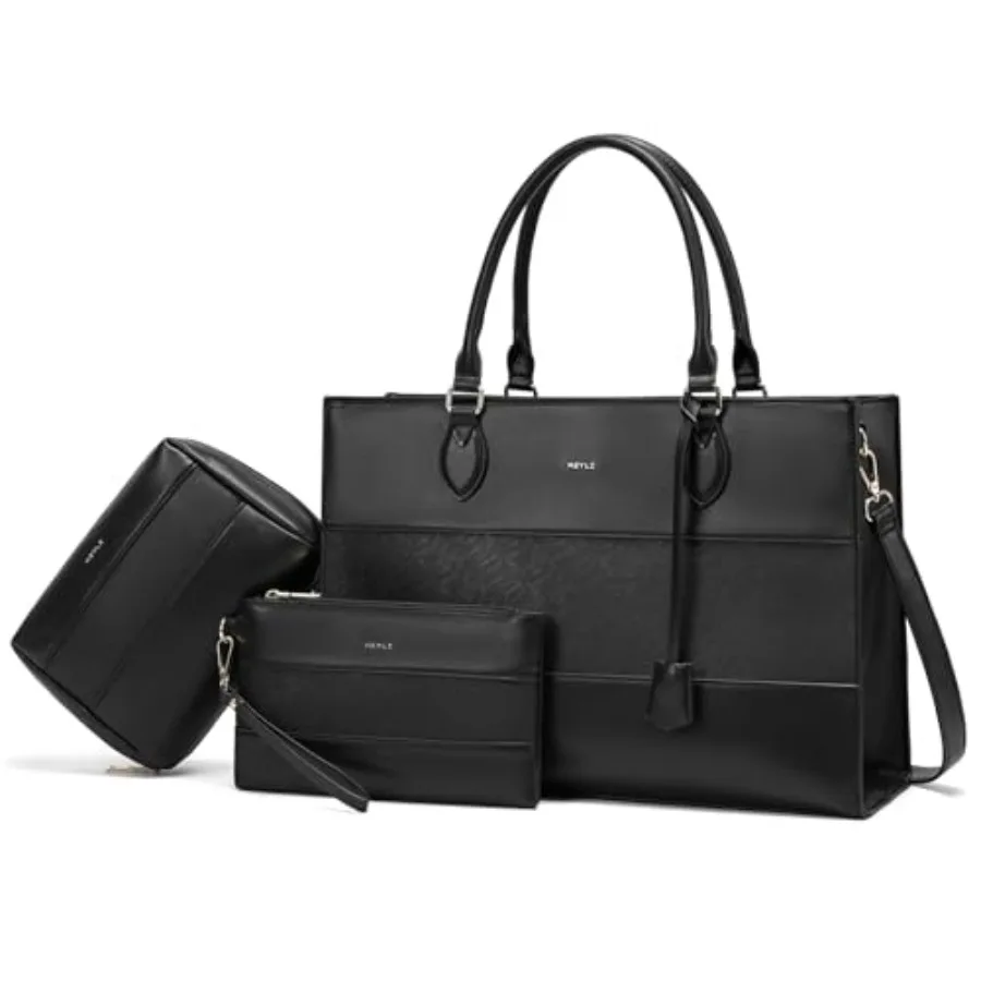 

3pc Sets Laptop Bag for Women15.6 Inch Work Tote Bags Waterproof Leather Business Computer Briefcase Shoulder Handbag