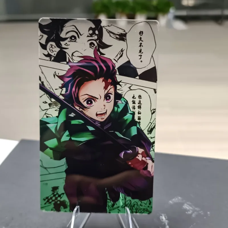 Carte transparente périphérique Demon Slayer, 5 pièces, Kimetsu No Yaiba Zenitsu Nezuko Tanjirou, Fans, cadeaux de collection