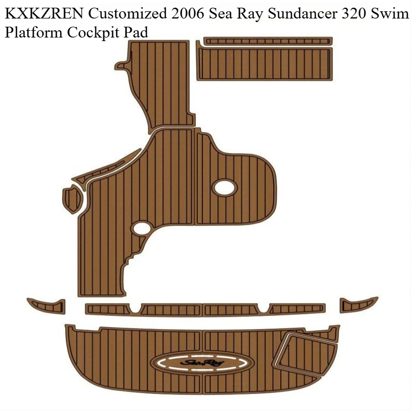 Customized 2006 Sea Ray Sundancer 320 EVA Foam Boat Flooring Pad Marine Non-Slip Faux Teak Decking Mat Kit Yacht Swim Platform